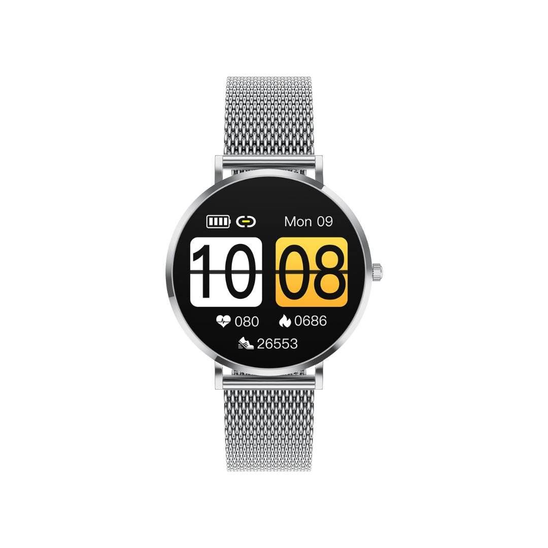 VivoElegance Smartwatch 40mm- Vandtæt Smartwatch måler puls, søvn, Blodiltning og meget mere! - Sølv - iHero