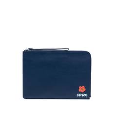 Kenzo - necessär med logotyp - herr - läder - one size - Blå