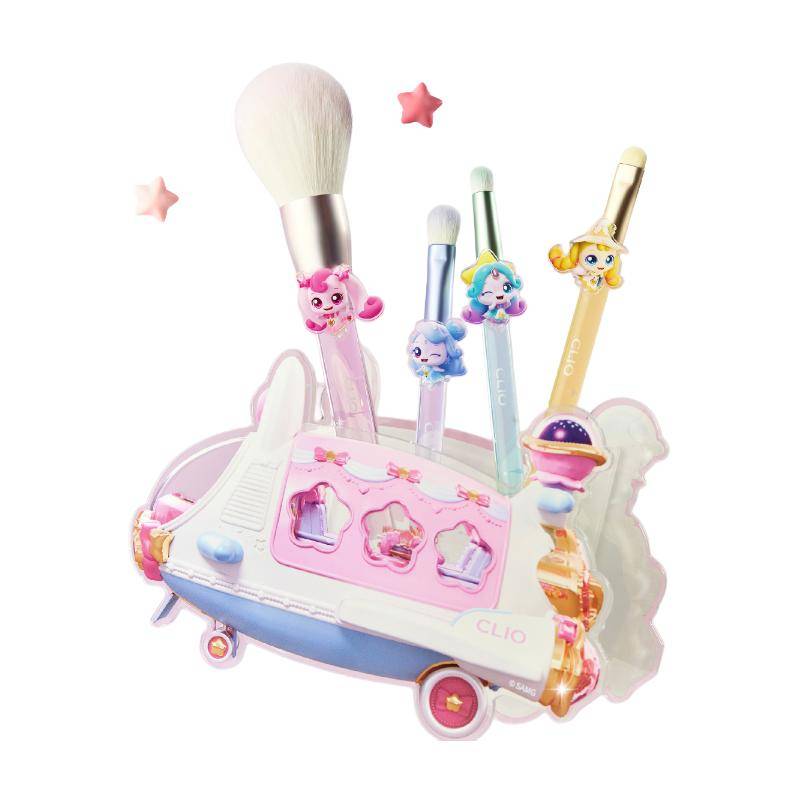 CLUB CLIO [Teenieping Edition] Sminkborstset (4 borstar + Rymdskeppsborsthållare)