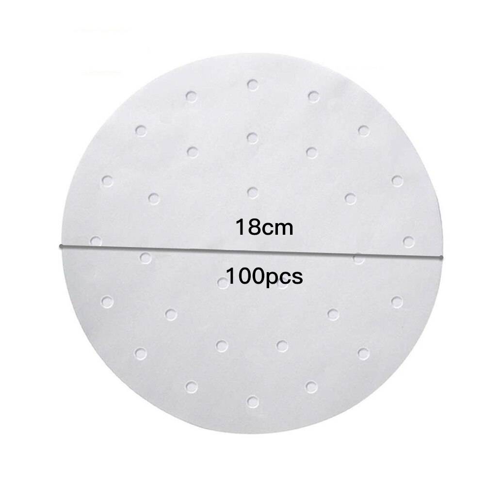 100 st bakpapper smörpapper non-stick ångkokare papper air fryer pad papper oljepapper kök restaurang bakredskap - 7 tum
