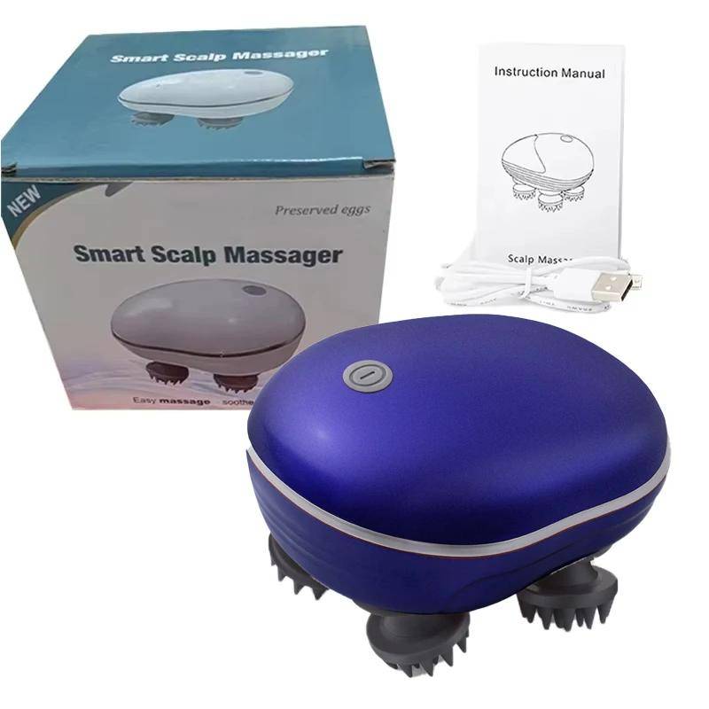 Elektrisk massageapparat för hårbotten och huvudet Rödljusterapi Antistress Koppla av Kroppsmassage Ta bort muskelspänningar Trötthet Massageador Tool
