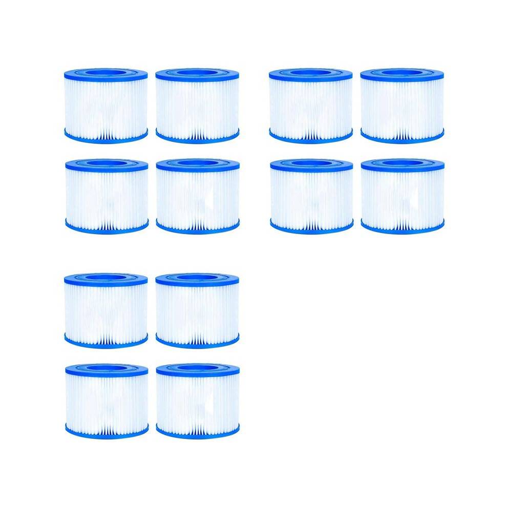For Type VI Pool Filter Cartridge, 12 Pack of Inflatable Hot Tub and SPA Filter Compatible with 90352E 58323E