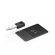 eufy Security SmartTrack Card E30 (Black, 1-Pack), Rechargeable, Works with Apple Find My (iOS Only), Bluetooth Tracker, Perfect for Wallet, Passport, and Laptop, Water Resistant