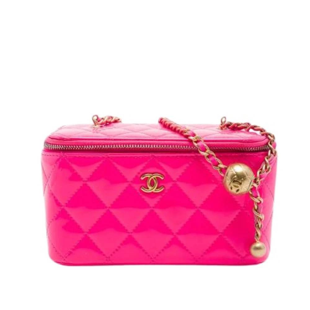 Chanel Vintage Pre-owned Quilted Patent Mini Crossbody - Vintage - Dame - Lyserød - ONE SIZE - Læder