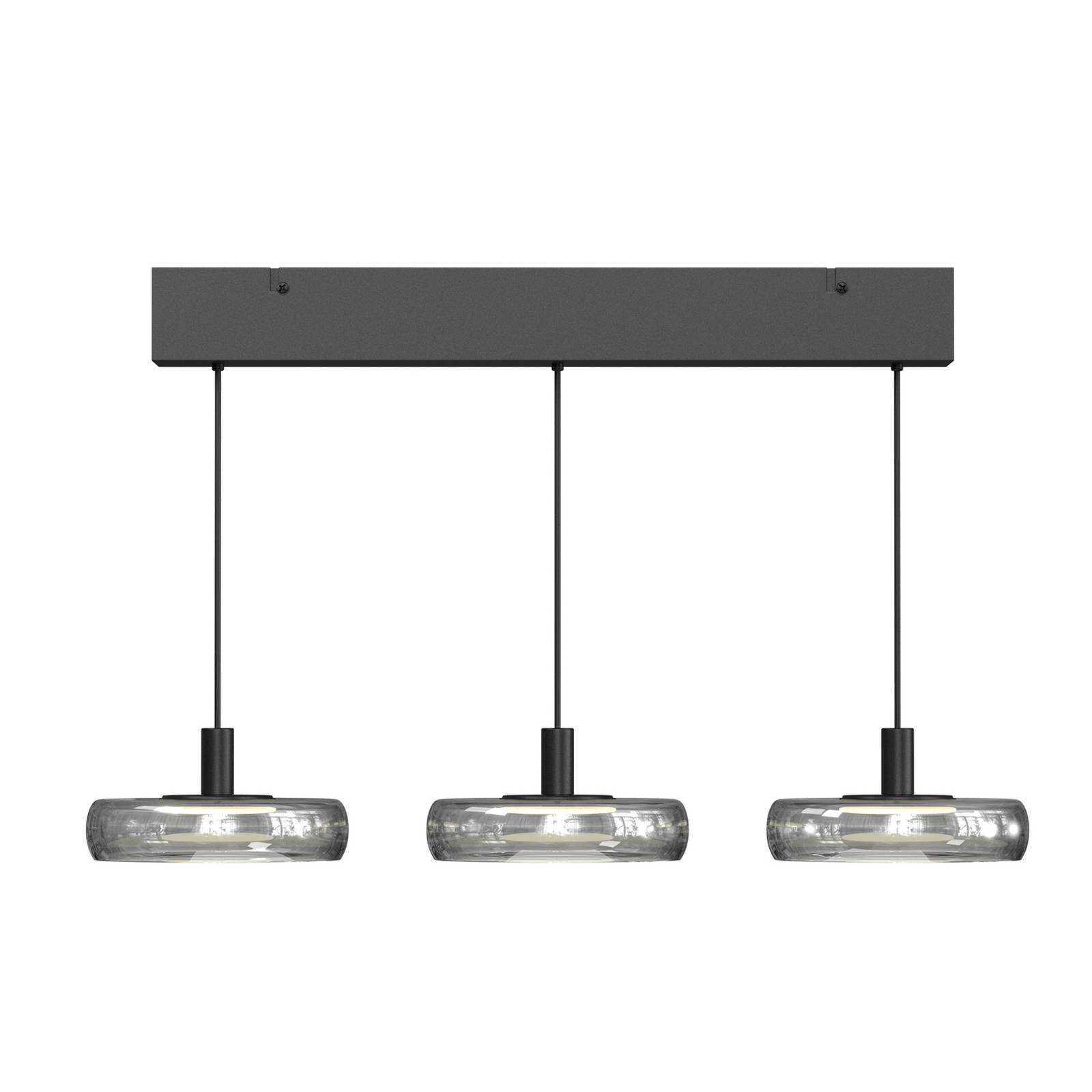 Maytoni Hänglampa FLOAT, dimbar, Aluminium / grå / zink, Vardagsrum / matsal, Glas, Modern, Pendellampa