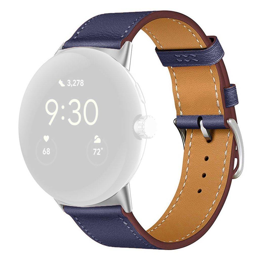 Google Pixel Watch 3 45 mm Klockarmband i läder - Blått