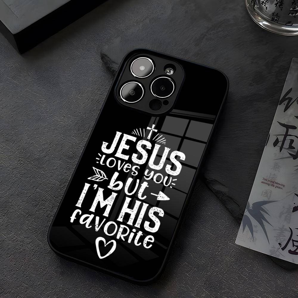 Vers Från Den Kristna Bibeln Jesus Telefonfodral Glas För IPhone 12 17 15 14 13 16 11 Pro XS Max Plus Mini X XR E2020 Härdat Coq