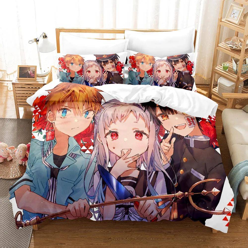 3D Anime Toilet Bound Hanako Kun Bedding CollectionDuvet Cover Bed Collection Quilt Cover PillowcaseKing Queen Twin Size Boys Girls Adults EU Twin 135x200cm