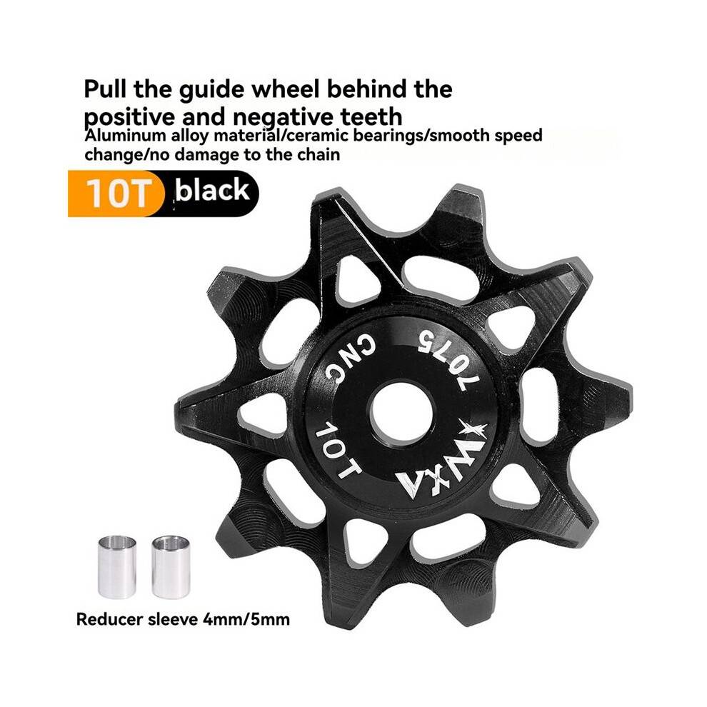 VXM 10T Derailleur Pulley Wheel with Positive Negative Teeth Ceramic Bearings Cycling Componen Black