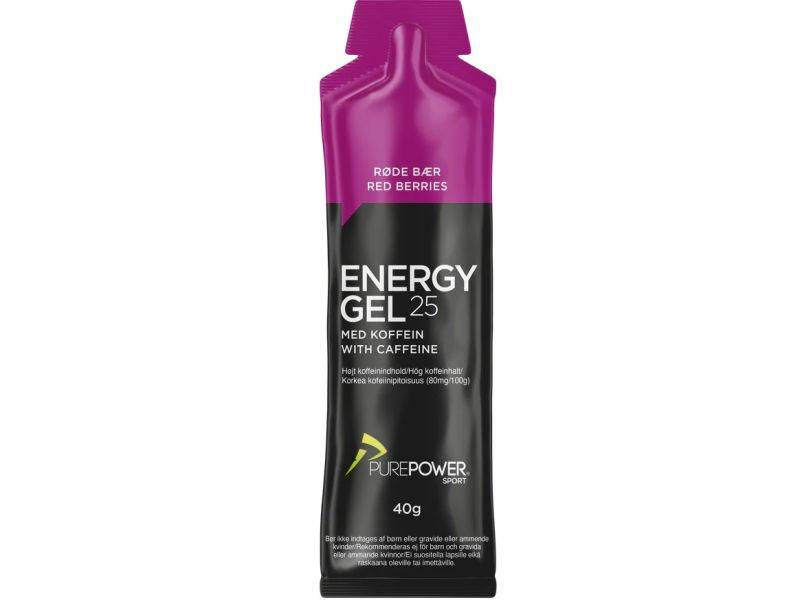 PurePower Koffein Energy Gel, röda bär.