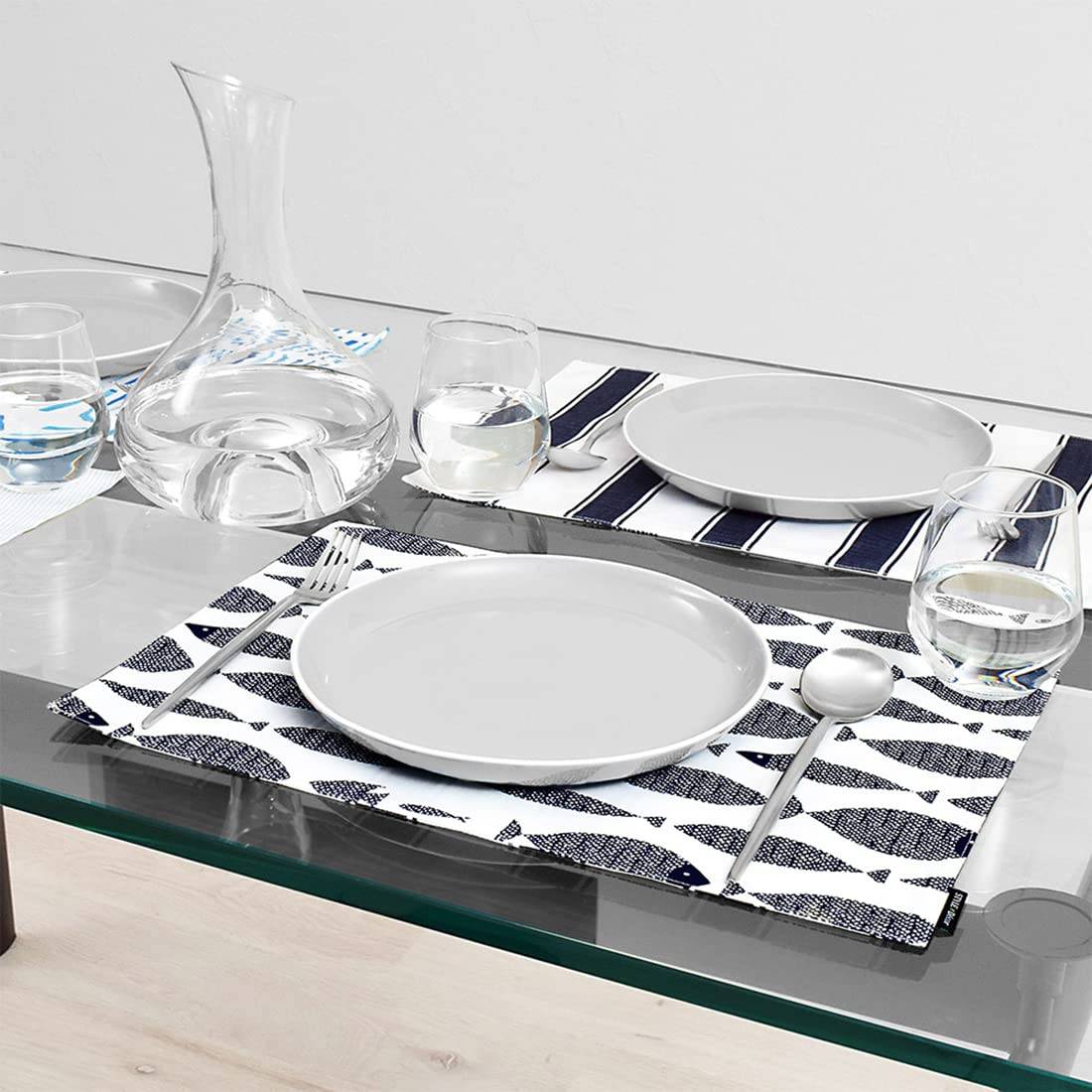 STYLE Decor Set of 2 Reversible Cotton x Bluefish Medium Placemats, 100% (30cm 45cm), Design, W3100500,