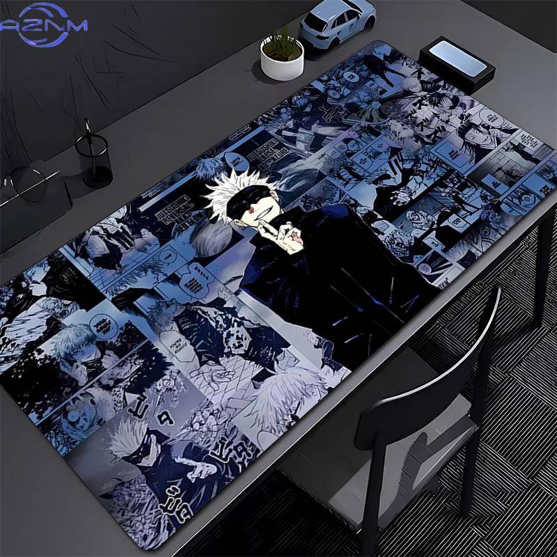Gaming Mouse Pad Cool Anime Jjujutsu Kaisen Extended Desk Mat Gamer Computer Keyboard Pad Esports Mousepad Non Slip Desk Decor
