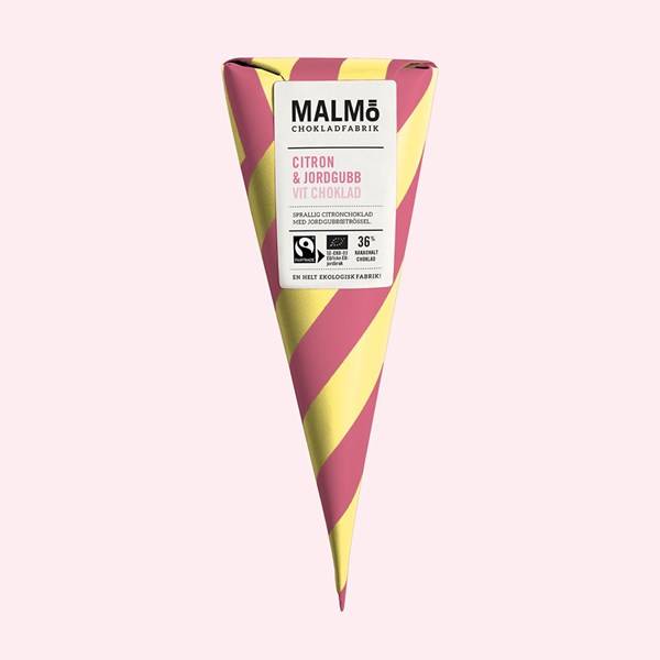 Malmöstrut Vit choklad Citron Jordgubb 90g