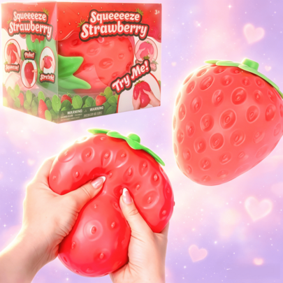 1 st krispig och mjuk jättestor jordgubbe, squishy jordgubbsleksak / squishy leksak / butter squishy / cheese squish / squishies > slushi / cheese squ - Multifärgad (Liten jordgubbe,Miniboll,Jättejordgubb)