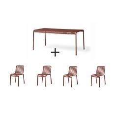 Hay - Palissade sæt - bord + 4 stole - Iron red