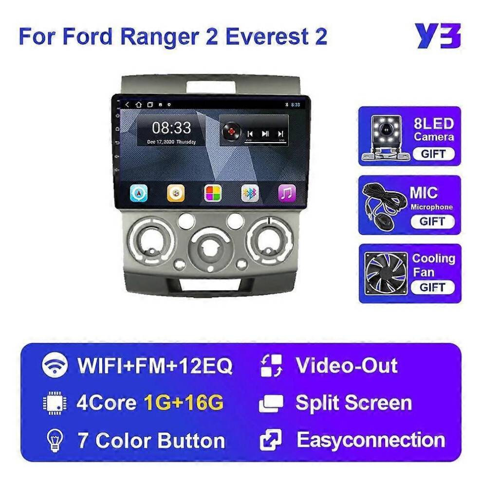 (Y3 1G 16G FO) Car Radio Multimedia Player For Ford Ranger 2 Everest 2 For Mazda BT-50 BT 50 2006-2011 Android Auto Navigation GPS Stereo Video