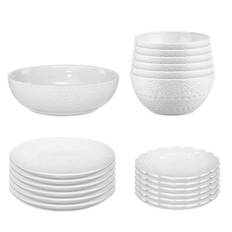 Servis set Fruktfat, Assiett, Skål & Skålrik Cult Design Orient Vit 19 delar