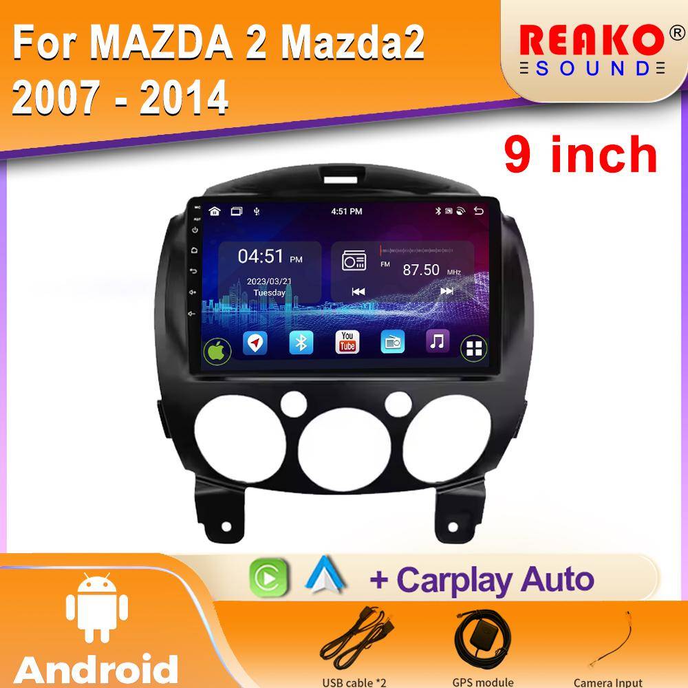 Bilradio Carplay För MAZDA 2 Mazda2 2007 - 2014 Navigation GPS Android Auto Skärm Video Stereo 2din 4G 5G BT Wifi Bluetooth