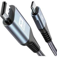 4K USB C till HDMI Kabel, 1M USB typ C till HDMI, Thunderbolt 3/4, kompatibel med iPhone 16 15 Pro/Max,Galaxy S25/S24/S23/S22/S21/S20,MacBook Pro/Air 2020,iPad Air 4,iPad Pro 2021,iMac, XPS etc.