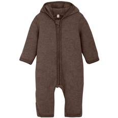 Huttelihut Overall - Ullfleece - Brown Melerad m. Öron - Huttelihut - 1½ år (86) - Overall