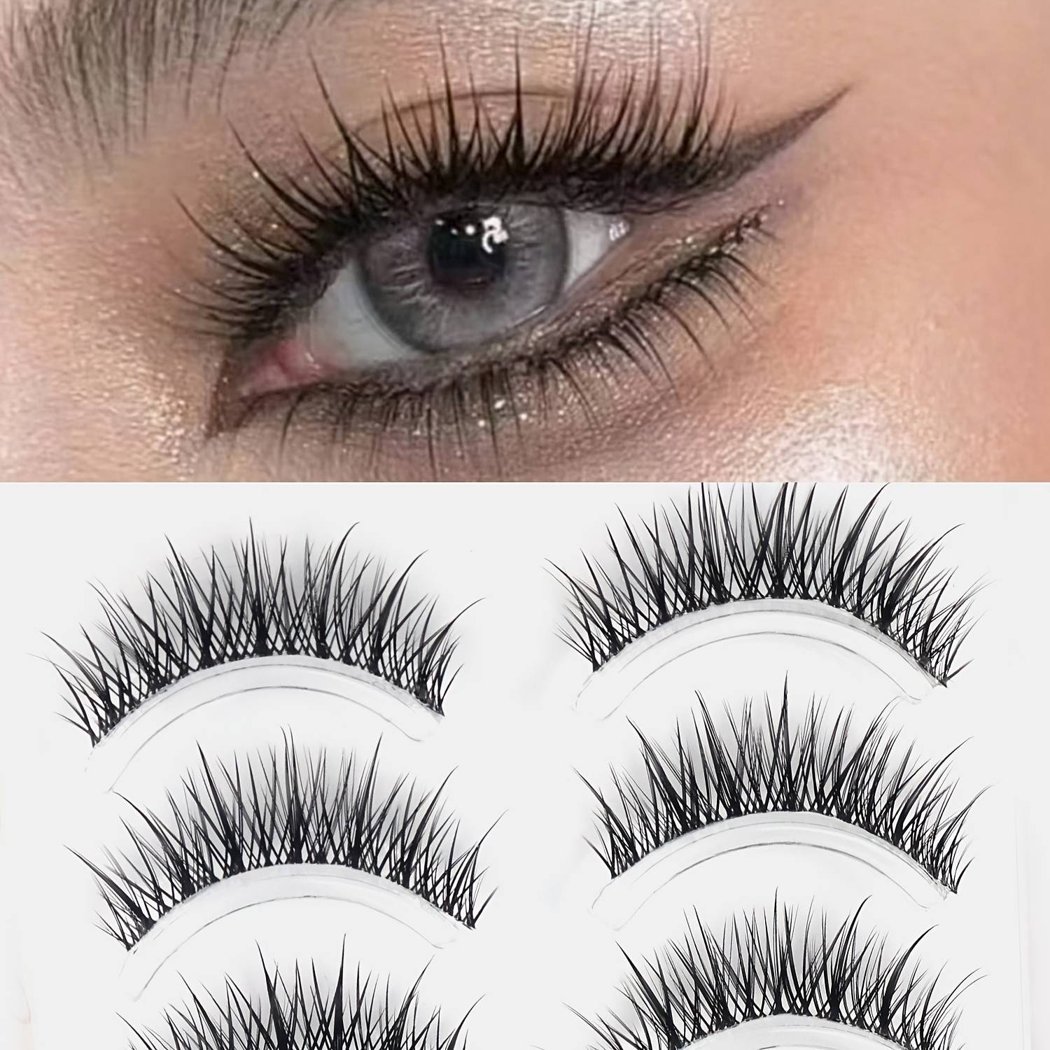 5 Pairs Of Soft And Natural False Eyelashes, Fairy Eyelashes, One-piece Eyelash Extensions, Transparent Eyelash Strips, Reusable, Suitable For Beginners, Light Makeup, No Makeup Look, Daily