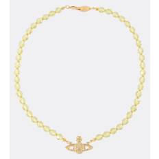 Vivienne Westwood Messaline crystal choker - gold