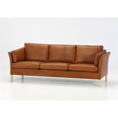 Mogens Hansen MH 2225 Double Hjørnesofa 256 x 256 cm - Cognac Dakar Læder / Lakeret Bøg