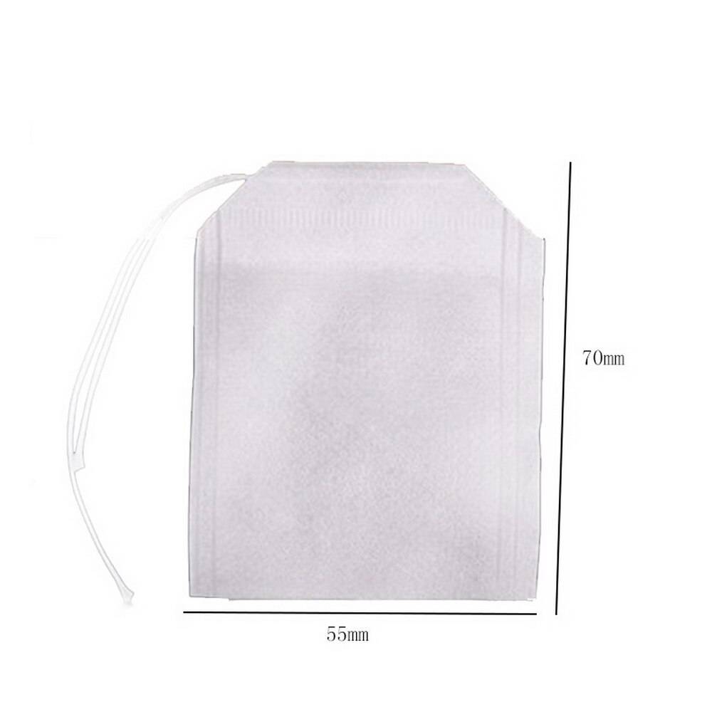 100 st/förpackning tepåsar 5.5 x 7cm tomma doftande tepåsar med snöre läka tätning filterpapper för ört löst te infuser - 5.5 x 7cm-100 st