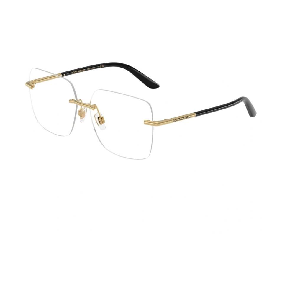 Dolce & Gabbana Elegant Briller med Guld og Sorte Accenter - Accessories - unisex - Gul - ONE SIZE - Uld