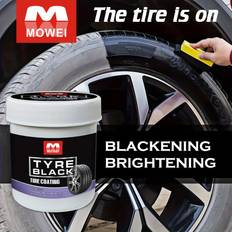 TEMU Mowei Tire Blackening Coating Wax - Hydrating Luster And Protection, Anti-aging Coating With Sponge Applicator, Restores Tire Shine And Prevents Cracking - Other Plastic Material