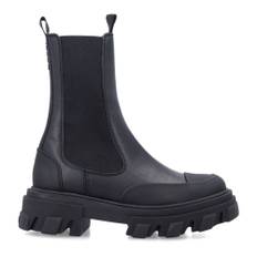 Ganni, Skor, Dam, 40 EU, Läder, Svarta Stängda Chelsea Boots Aw25