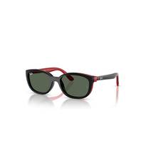 Ray-Ban RB1632 CLIP-ON KIDS BIO-BASED  Black On Rubber Red Montura Grön Lentes 48-16