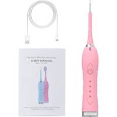 Ladda vibration sonic dental scaler tandstensborttagningsmedel tandfläckar tandstensrengöringsverktyg bleka tänderna eltandborste - Röd