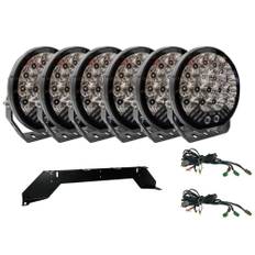 LED-Extraljuspaket "Rallysexa" V-Sight Roadking 9" med fäste och kablage