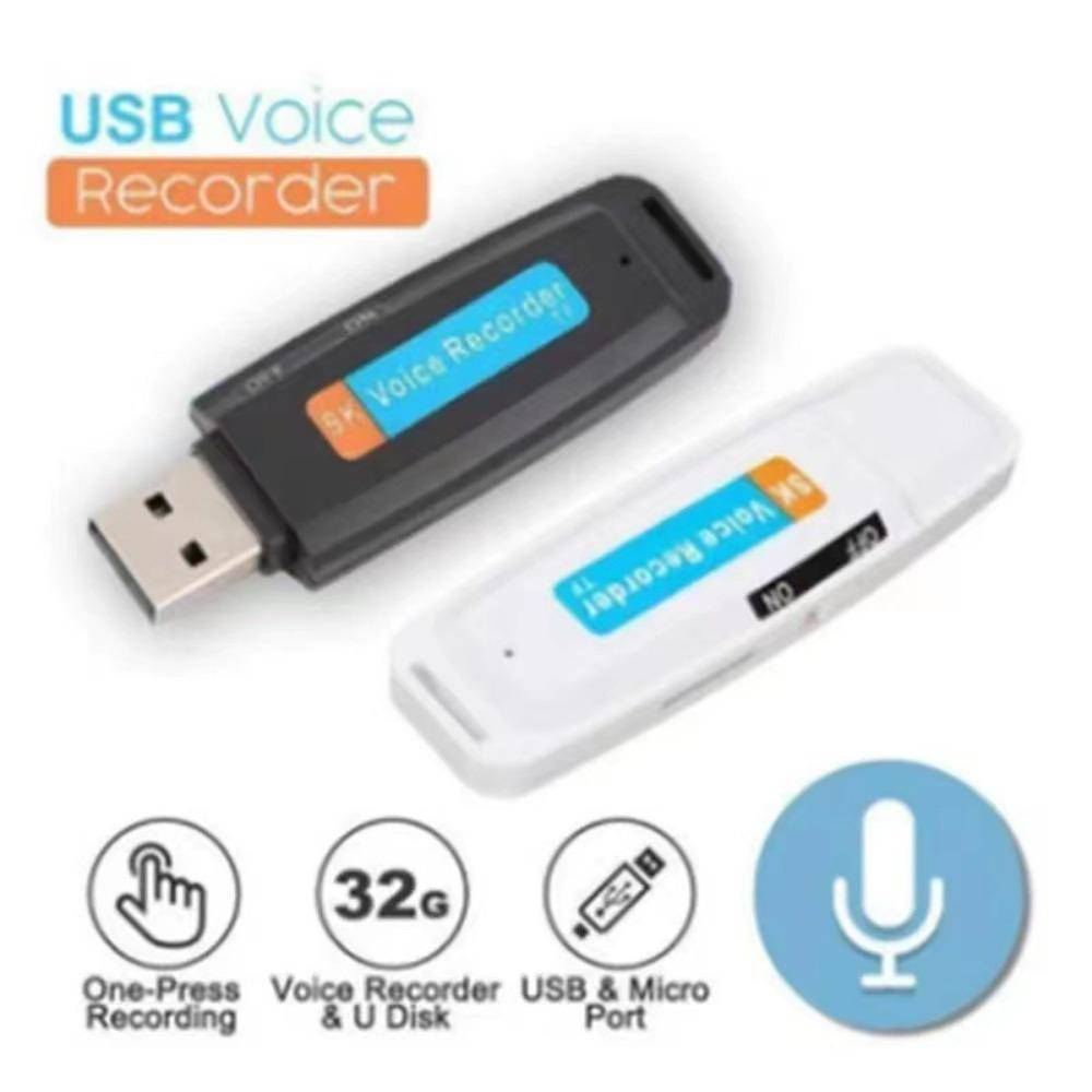 SK-001 USB-minne Ljud Röstinspelare TF-kort Flashminne Diktafon Lättviktig   Intervjuinspelning svart