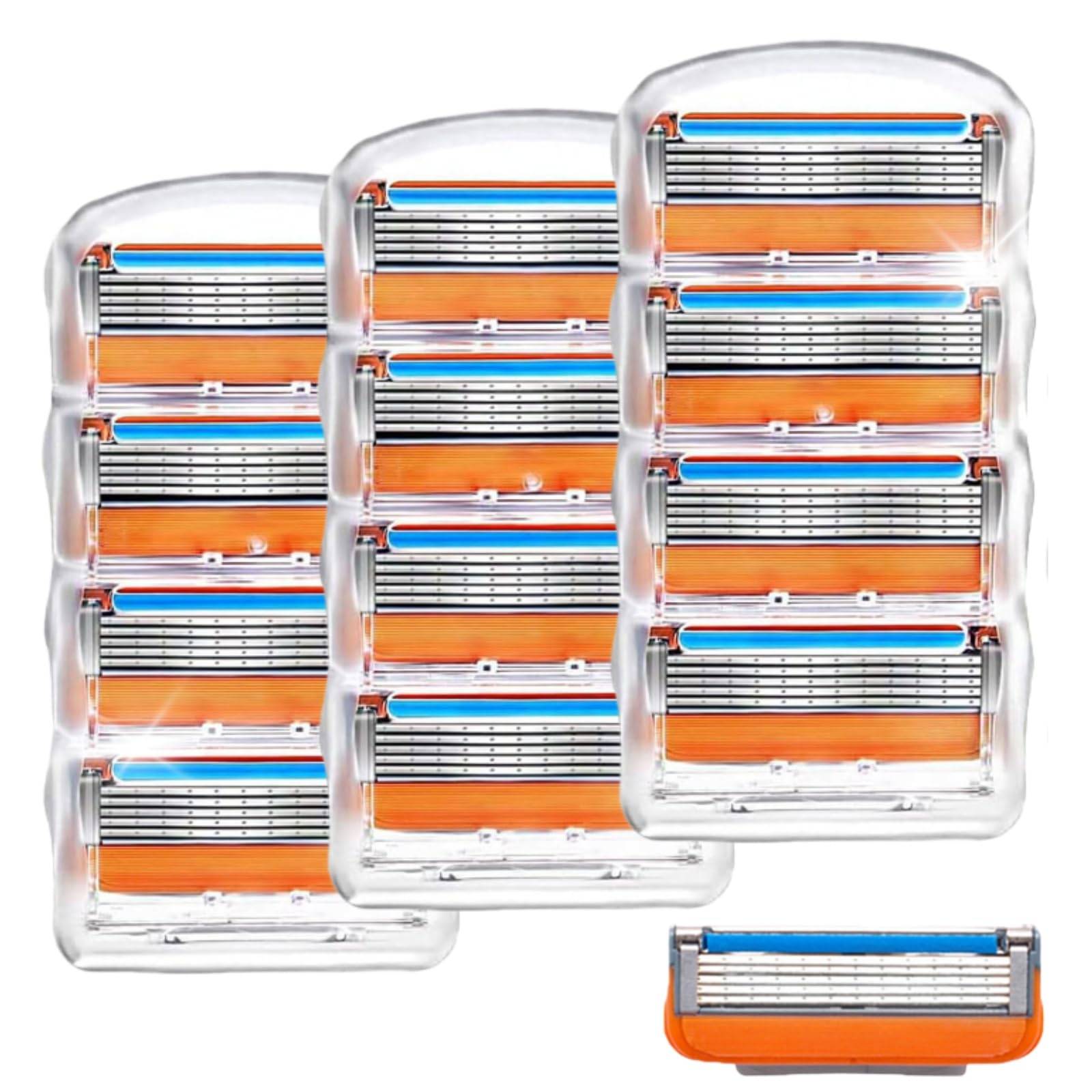 Gillette Replacement ProGlide Compatible Razor Blades Blades, Fusion/ProShield Compatible, 5-Blade, (Orange, 12-Pack)