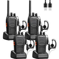 Baofeng Walkie Talkies Zwei-Wege-Funkgeräte PMR446 Radio Professionelle 16 Kanäle Gegensprechanlage Funkempfänger Sende- und Empfangsgerät,Inklusive Akku, Headset und USB-Ladestation(4 Stück)