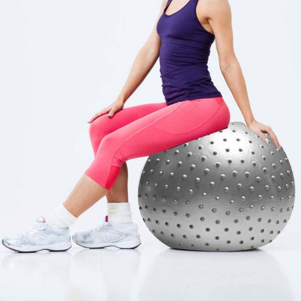 55cm Yogaboll Träning Träning Fitness Uppblåsbar Kroppsbalans Pilates Yoga Massageboll Kroppsbyggarboll röd