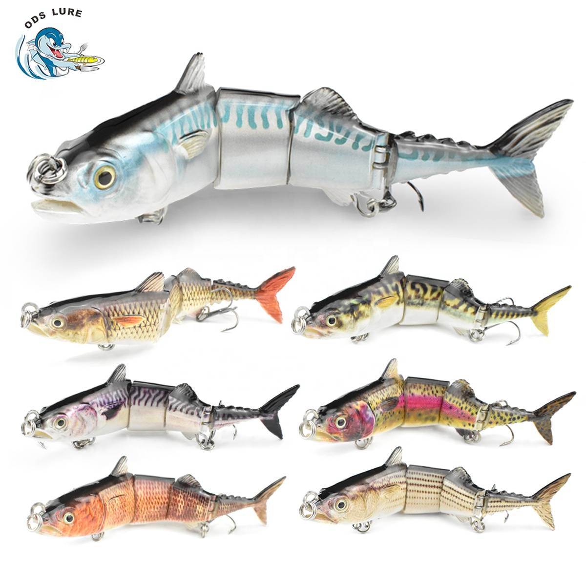 ODS Jointed Bass Trolling Fishing Bait for Saltwater Freshwater Fishing Swimbait Four Section Tuna Fishing lures