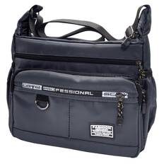 Cross Shoulder Large A4 Nylon Messenger Ideal for Outdoor Zipper Multiple Water Bottle Retro Business Horizontal or Tablet Shoulder Bag X-cross Men's grå färg