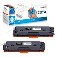 LOSMANN 207A W2210A med chiptoner kompatibel med HP 207A 207X W2210X ersättning för HP Color Laserjet Pro MFP M283fdw M255dw M282nw M283fdn M255nw (2-pack, svart)