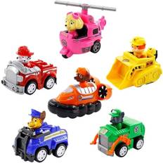 Paw Patrol figurer med sæt, 6 stk. Paw Patrol bilbørnslegetøjssæt Chase politibil julefødselsdagsgaver til børn