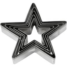 Kageudstikker sæt julestjerner 8 cm - 5 stk