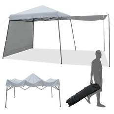 3x3m Instant Pop Up Canopy-tält med markiser Utomhussolskydd grå