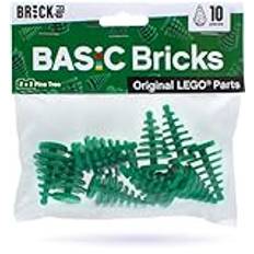 Lego träd gröna, 10 stycken – Lego granset för ditt Lego-landskap, Lego enskilda delar, 2 x 2 Lego-träd | Basic klossar ( 2435)