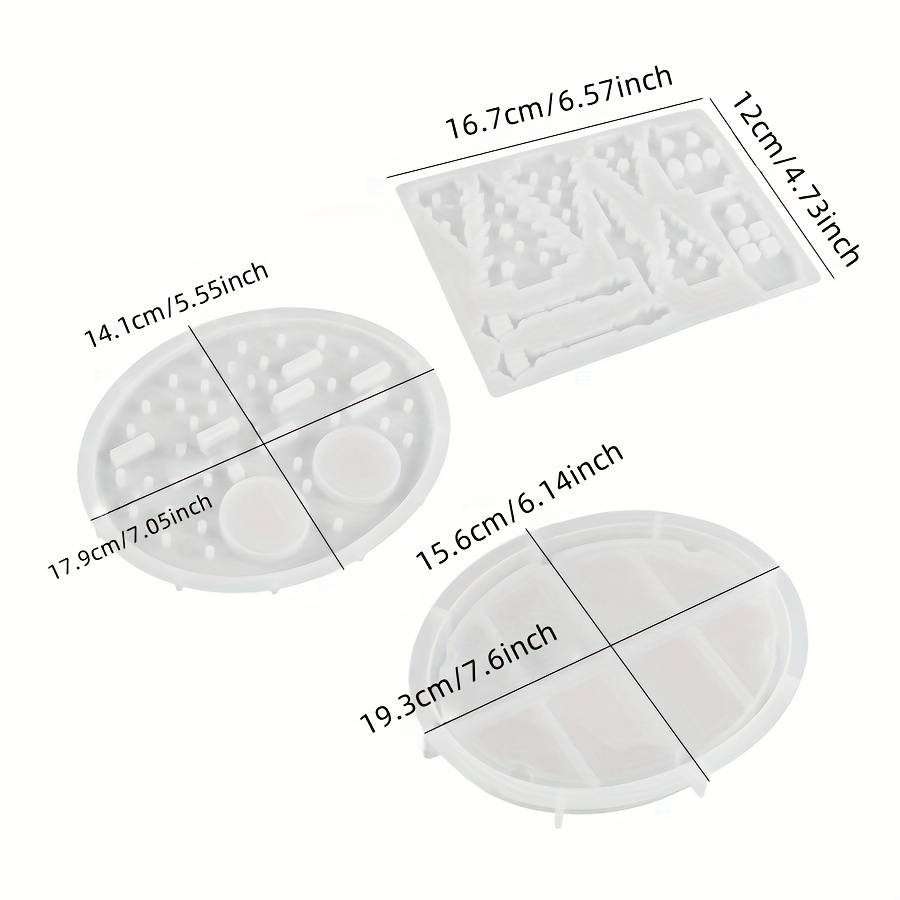 3pcs Clay Mold Resin Epoxy Gypsum Cement Hollow Tree House Street Lamp Candle Holder Night Light Silhouette Silicone Mold, Clay Silicone Mold, For Clay Crafts Making
