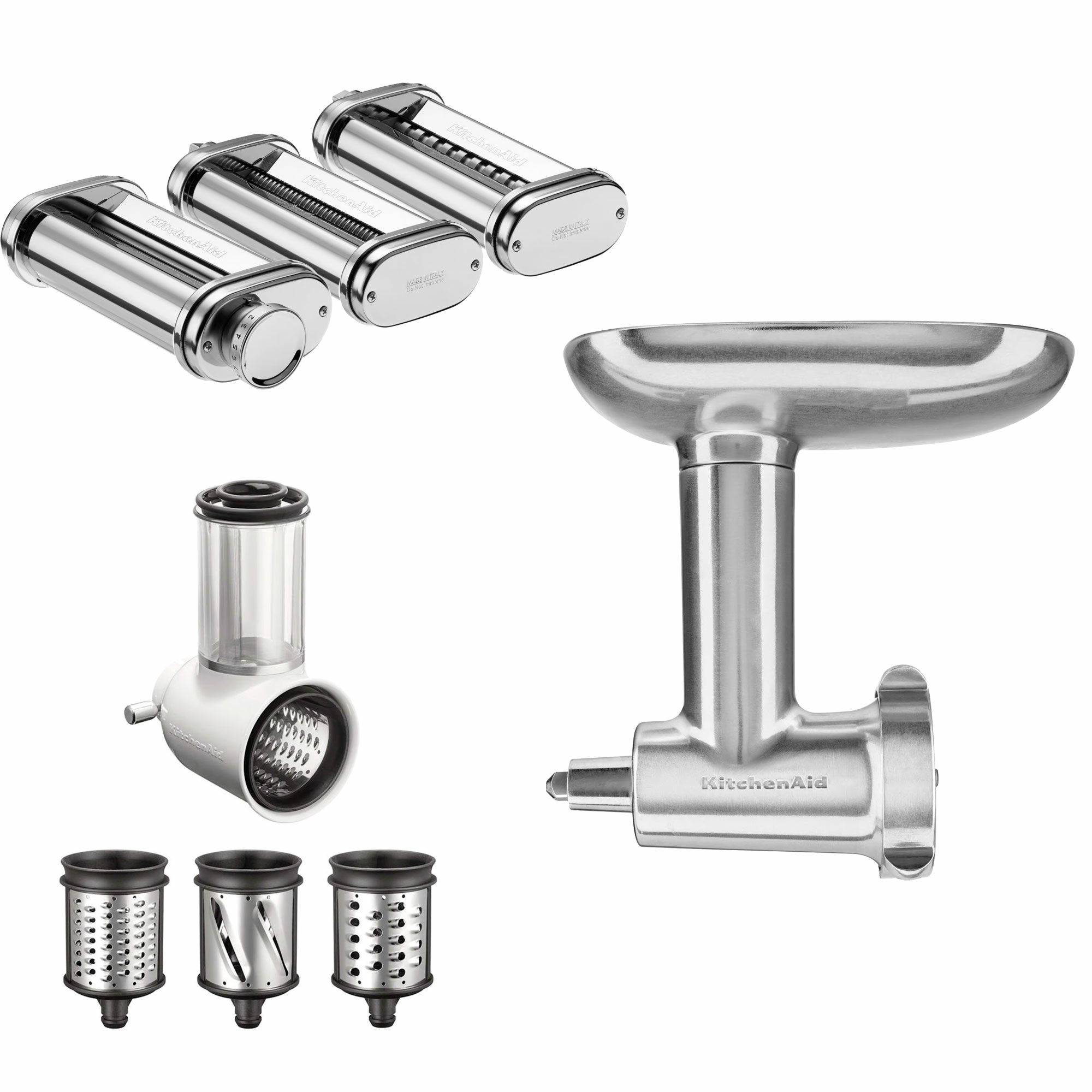KitchenAid Tillbehörspaket till köksmaskin (köttkvarn, grönsaksskärare och pastatillbehör)