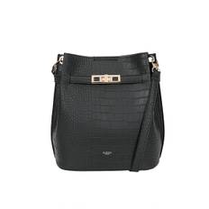Ulrika Design - Ulrika Croco Hink-väska - Svart Hink-väska med krokomönster - Black
