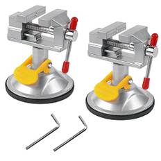 2 stycken skruvstäd litet skruvstäd roterbar, mini skruvstäd 360° vridbart arbete 30 mm sugkopp skruvstäd vice hobby Jewlery, bordsklämma skruvstäd klämbar för glas skrivbord (2)