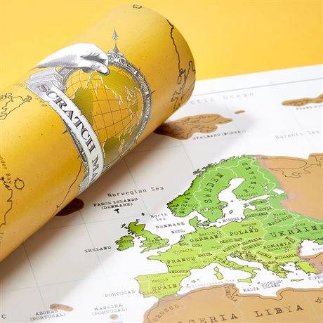 Poster / Världskarta Scratch Map – skrapa fram länder du besökt 82x59cm